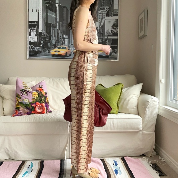 Vintage Miss Renfrew at Holt Renfrew reptile print jumpsuit - Picture 4 of 16